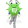 Green Virus Mascot Costume Cartoon 