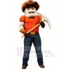 Strong Muscle Miner Mascot Costume People