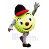 Green Softball Mascot Costume Cartoon