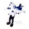 White Airplane Mascot Costume Cartoon 	