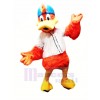 Orange Duck with White T-shirt Mascot Costume Cartoon 