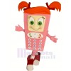 Pink Cell Phone Mascot Costume Cartoon 