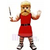 Muscle Man with Yellow Hair Mascot Costume Cartoon