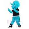 Blue Triceratops Dinosaur Mascot Costume Cartoon
