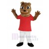 Bulldog in Red T-shirt Mascot Costume