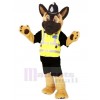 Brown and Black Staffs Police Dog Mascot Costume Cartoon