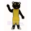 Dark Brown Panther with Yellow Sportswear Mascot Costume