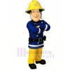Blue Eyed Fireman Sam Mascot Costume Cartoon People