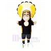 Indian With Yellow Headdress Mascot Costume People