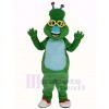 Green Alien Monster with Blue Nose Mascot Costume