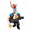 Cowboy Ride on Black Bull Inflatable Costumes for Adult 