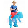 Blue Dinosaur Carry Me Ride On T-Rex Inflatable Halloween Costumes for Adults