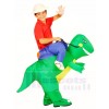 Green Dinosaur Carry me Ride On T-rex Inflatable Halloween Christmas Costumes for Kids