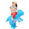 Blue Dinosaur Carry Me Ride On T-Rex Inflatable Halloween Christmas Xmas Costumes for Kids
