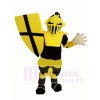 Black and Yellow Knight Warrior Mascot Costumes People