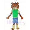 Green Shirt Blue Pants Leopard Panther Mascot Costumes Animal 