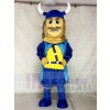 Blue Viking Mascot Costumes with Helmet and Black Cloak People