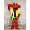 Red Dragon with Yellow Shirt and Green Bag Mascot Costumes 