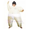 White Japanese Fat Man Sumo Inflatable Halloween Christmas Costumes for Kids