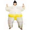 Yellow Japanese Fat Man Sumo Inflatable Halloween Christmas Costumes for Adults