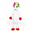 White Unicorn with Colorful Horn Mascot Costumes Myth