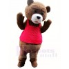 Brown Teddy Bear in Red Vest Mascot Costumes Animal 