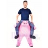Piggy Back Pink Pig Carry Me Ride on Hog Mascot Costumes Halloween 