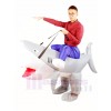 Ride on Shark Inflatable Halloween Xmas Costumes for Adults