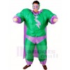 Fat Superman Green Superhero Inflatable Halloween Xmas Costumes for Adults