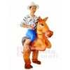 Brown Horse Carry me Ride on Inflatable Halloween Xmas Costumes for Adults