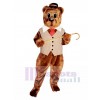 Pa Bear with Vest, Hat & Tie Mascot Costume