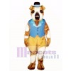 Cute Pug Dog with Hat & Vest Mascot Costume