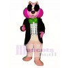 Pink Mink with Vest, Glasses & Bowtie Mascot Costume