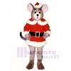 Noel Mouse with Santa Coat & Hat Christmas Mascot Costume