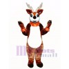 Cute Reindeer with Lite-up Nose Collar & Cuffs Mascot Costume