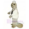 Cute Manatee with Sailor Shirt & Hat Mascot Costume