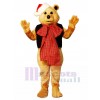 Cute Fancy Bear with Vest, Bowtie & Hat Christmas Mascot Costume