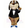 Brown Dog Mascot Costumes in Tuxedo Animal