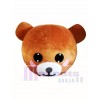 Light Brown Bear Mascot HEAD ONLY Line Town Friends with Pink Cheek