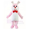 Pink Rabbit Easter Bunny with Red Bowknot Mascot Costumes Animal
