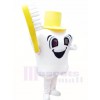 Yellow Hat Tooth with Toothbrush for Dentist Clinic Mascot Costumes 