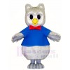 Gray Owl with Red Tie Mascot Costumes Animal