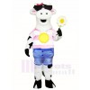 White Cow with Sunglasses Mascot Costumes Farm Animal