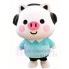 Pig with Headset Mascot Costumes Cartoon