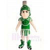 Green Spartan Knight Mascot Costumes People