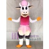 Cow in Pink Dress Mascot Costumes Animal