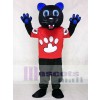 Sir Purr Mascot Costume of the Carolina Panthers in Red Shirt