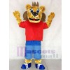 Red Sports Coaching Lion Mascot Costumes Animal