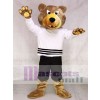 Brown Bear Mascot Costume Grizzlies in White Shirt Mascot Costume