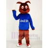 Kangaroo in Blue Shirt Mascot Costumes Animal 